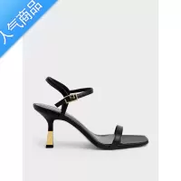 SUNTEK2023夏季新款一字带露趾高跟凉鞋女韩版百搭异形跟一字扣女鞋外穿