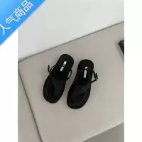 SUNTEK增高厚底小众套趾凉鞋女2023年夏季新款法式设计感绒面夹脚罗马鞋