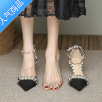 SUNTEK新款名媛气质高跟鞋女细跟夏季3cm小跟不累脚伴娘鞋外穿凉鞋单鞋