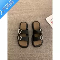 SUNTEK韩版简约凉拖一字拖鞋女鞋子外穿2023新款夏季厚底踩屎感小众凉鞋