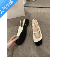 SUNTEK法式包头凉鞋女鞋子2023年春夏新款低跟配裙子小香风圆头浅口单鞋