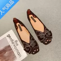 SUNTEK凉鞋女镂空夏季罗马风刺绣激光镂空透气仙女豆豆鞋一脚套单鞋2023