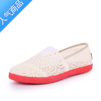 SUNTEK2023新春夏天老北京布鞋女式凉鞋休闲鞋蕾丝透气镂空网单鞋渔夫鞋