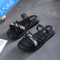 SUNTEK两穿厚底凉拖鞋女夏外穿2023年新款法式仙女风珍珠配裙子时装凉鞋