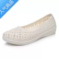 SUNTEK凉鞋女士夏季镂空透气包头鞋防滑平跟软底休闲鞋厨房工作鞋洞洞鞋