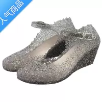 SUNTEK2023新款跛跟水晶鞋凉鞋女透明高跟时尚塑料洞洞鞋广场舞夏ins潮