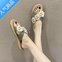 SUNTEK凉鞋拖鞋女士夏季外穿2023新款西双版纳波西米亚麻海边沙滩鞋凉拖