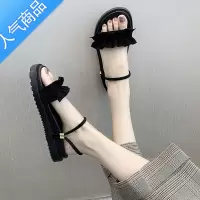 SUNTEK2023新款凉鞋女罗马时尚两穿平底夏网红ins潮沙滩鞋仙女超火拖鞋