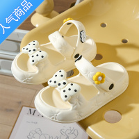 SUNTEK凉鞋女2023夏季新款可爱蝴蝶结踩屎感外穿厚底防滑学生两穿凉拖鞋