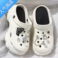 SUNTEK洞洞鞋女款外穿2023新款增高厚底防滑网红包头沙滩半拖凉鞋女夏季