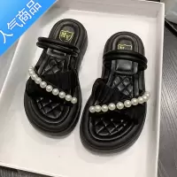 SUNTEK仙女风两穿凉拖女2023年春季新款厚底小清新外穿凉鞋罗马一字拖女