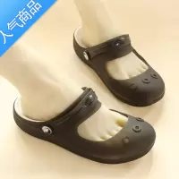 SUNTEK2023新款ins防滑厚底洞洞鞋女夏季厚底两用凉鞋沙滩拖鞋外穿护士