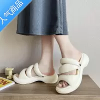 SUNTEK凉鞋女款夏季2023年新款厚底踩屎感罗马鞋中跟小众高级感气质女鞋