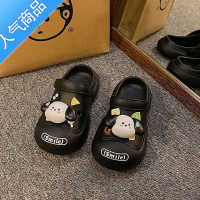 SUNTEK可爱小狗拖鞋女夏外穿2023年新款厚底踩屎感洞洞鞋两穿凉鞋子