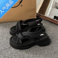 SUNTEK2023年新款夏季网红超火厚底罗马凉鞋女仙女风时尚百搭配裙子