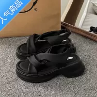 SUNTEK2023年新款夏季网红超火厚底罗马凉鞋女仙女风时尚百搭配裙子