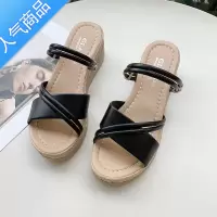 SUNTEK网红松糕厚底凉拖鞋女夏季外穿2023年新款坡跟时尚两穿凉鞋ins潮