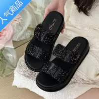 SUNTEK 仙女风网纱拖鞋女夏外穿防滑厚底双带凉鞋甜美温柔沙滩鞋