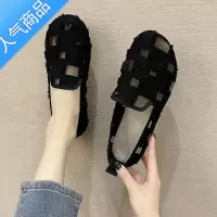 SUNTEK夏季镂空透气老北京布鞋女2023新款亚麻洞洞凉鞋平底浅口单鞋瓢鞋