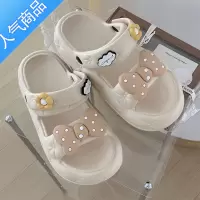 SUNTEK 可爱蝴蝶结凉鞋女夏季外穿eva软厚底防滑两穿凉拖鞋沙滩鞋