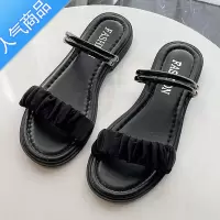 SUNTEK两穿凉鞋女夏平底2023年新款百搭网红仙女风配裙子软底罗马凉拖鞋