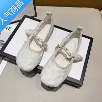 SUNTEK玛丽珍凉鞋女夏季透气网面鞋平底豆豆渔夫鞋配裙子法式晚风奶奶鞋