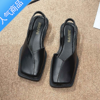 SUNTEK复古小香风凉鞋设计感小众2023年新款低跟包头罗马鞋女夏天配裙子