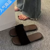 SUNTEK法式高级感平底一字拖鞋女夏季外穿凉拖ins凉鞋沙滩女款鞋子