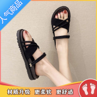 SUNTEK厚底拖鞋女ins潮夏季外穿2023年新款两穿凉鞋学生百搭罗马沙滩鞋