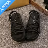 SUNTEK复古罗马高级感凉鞋女2023年夏季新款配裙子仙女风厚底百搭沙滩鞋