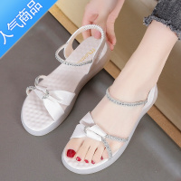 SUNTEK凉鞋女夏2022新款舒适百搭学生韩版防滑软底仙女风女平底水钻女鞋