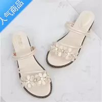 SUNTEK大码女鞋41—43脚宽胖妹妹40凉拖女夏外穿42学生坡跟两穿沙滩凉鞋