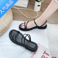 SUNTEK凉鞋女仙女风平底2023年新款夏季网红学生沙滩两穿凉拖ins潮2022