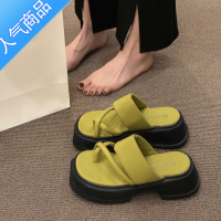 SUNTEK绝美夹趾凉拖鞋女夏季外穿2023新款法式高级感仙女风罗马凉鞋厚底