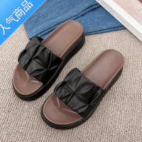 SUNTEK高级感凉拖鞋女夏外穿2023年新款厚底休闲沙滩凉鞋时尚孕妇一字拖