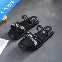SUNTEK凉鞋女仙女风2023年新款夏季平底百搭沙滩网红孕妇两穿罗马凉拖鞋