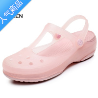 SUNTEKveblen洞洞鞋女款外穿拖鞋ins潮防滑厚底凉鞋夏季软底包头沙滩鞋