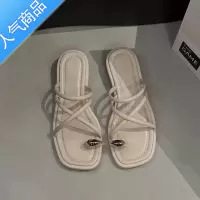 SUNTEK罗马凉鞋女2023年夏季新款套趾网红粗跟软底仙女风沙滩外穿凉拖鞋