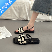 SUNTEK法式小香风拖鞋女夏外穿时尚2023新款超火仙女风平底两穿沙滩凉鞋