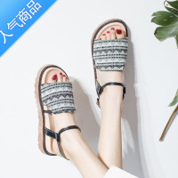 SUNTEK凉鞋女仙女风2023夏季新款松糕厚底复古森系民族风学生沙滩罗马鞋