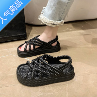 SUNTEK气质工作凉鞋女款外穿2023年新款夏季软底一体成型孕妇沙滩罗马鞋