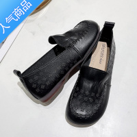 SUNTEK牛筋底豆豆鞋女2023新款夏季镂空透气软底妈妈鞋孕妇洞洞凉鞋单鞋