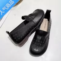 SUNTEK牛筋底豆豆鞋女2023新款夏季镂空透气软底妈妈鞋孕妇洞洞凉鞋单鞋