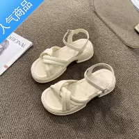 SUNTEK气质高跟凉鞋女款夏季2023新款外穿配裙子高级感沙滩法式罗马凉拖