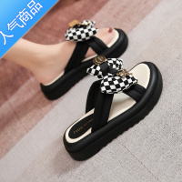 SUNTEK红青蜓夏季凉拖鞋女外穿夏新款蝴蝶结松糕厚底百搭仙女风沙滩凉鞋