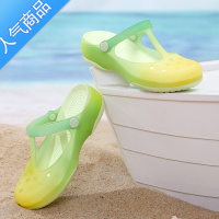 SUNTEK洞洞鞋女2023夏ins潮厚底防滑大码海边沙滩凉鞋护士外穿果冻拖鞋