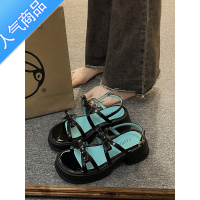 SUNTEK仙女风凉鞋女2023夏季新款网红时尚韩版百搭配裙子穿的沙滩罗马鞋