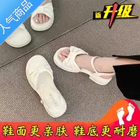 SUNTEK仙女风配裙子凉鞋女2023年新款夏季厚底粗跟罗马鞋法式晚风高跟鞋