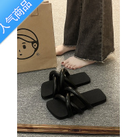 SUNTEK网红超火凉鞋拖女外穿精致2023夏季新款小众设计感软底平底沙滩鞋