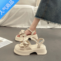 SUNTEK法式仙女风厚底凉鞋女夏季外穿配裙子2023新款百搭平底罗马鞋